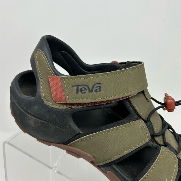 Teva Flintwood Men\'s Closed-Toe Sport Water Sandals Dark Olive Bungee Size 8 main image 12